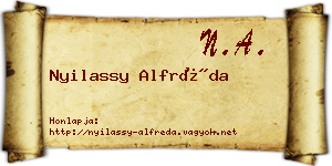 Nyilassy Alfréda névjegykártya